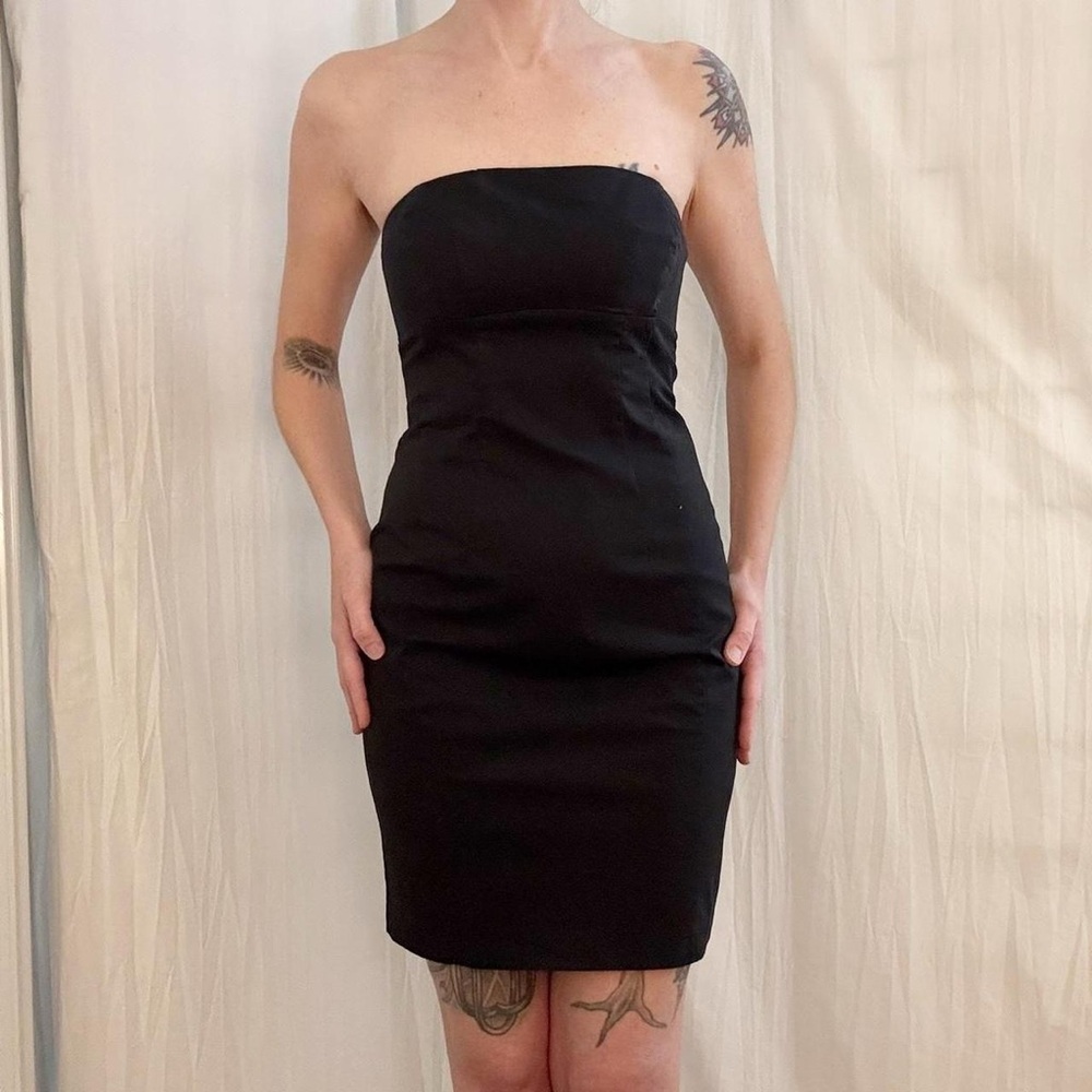 Black‎ Strapless Structured Dress Y2K Express xs/s